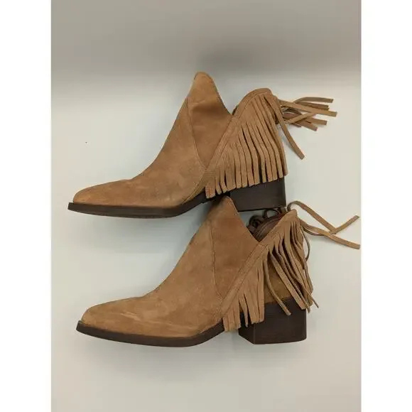 Trafaluc by Zara | Suede Fringed Ankle Boots | Size 41 (US W10.5) - Picture 5 of 12